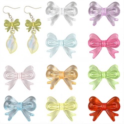 (52) Непрозрачная лаванда 200 шт 10 цвета прозрачные акриловые бусины, бантом, разноцветные, 14~14.5x18~18.5x4.5 мм, отверстие : 1.8~2 мм, 20 шт / цвет