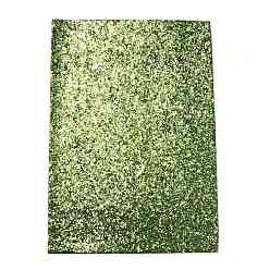 Olive Drab Glitter PU Leather Fabric, with Shiny Sequins, for Bowknots Earrings Shoes Purses Handbags DIY Making Fabric Sewing, Olive Drab, 30x21x0.06cm
