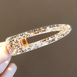 (7BDF) Прозрачный морозный бирюзовый Заколки из кожи аллигатора из ацетата целлюлозы, с серебряной фольгой, выдалбливают аксессуары для волос для девочек женщин, слеза, призрачный белый, 70 мм