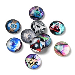 Eye Кабошоны из стекла, полукруглые / купольные, глаз, 12x4.5 мм, 10 шт / комплект