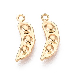 Золотой Подвески из сплава , горох, золотые, 19x7x3 мм, отверстие : 1.5 мм