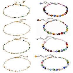 (52) Непрозрачная лаванда Браслеты ручной работы из стеклянных бусин, в том числе стеклянный бисер латунные бусины, латунные застежки-клешни омара и застежки-клешни из цинкового сплава, разноцветные, 8 шт / коробка