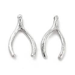 Платинированный Латунные подвески, без кадмия, без никеля и без свинца, талисман удачи, Реальная платина, 17x9x3 мм, отверстие : 1.2 мм