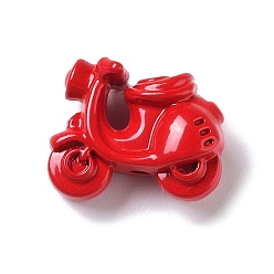 Crimson Spray Painted Alloy Bead, Electric Vehicle Charm, Crimson, 13x16x7.5mm, Hole: 1.8mm