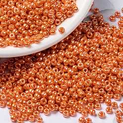 (RR423) Opaque Light Orange Luster MIYUKI Round Rocailles Beads, Japanese Seed Beads, (RR423) Opaque Light Orange Luster, 8/0, 3mm, Hole: 1mm, about 422~455pcs/bottle, 10g/bottle
