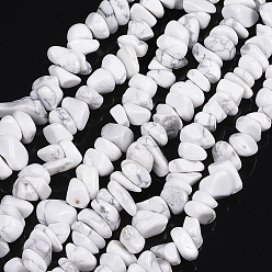 Howlite Synthetical Howlite Chips Beads Strands, 5~8mm, Hole: 0.3mm, about 80~81cm