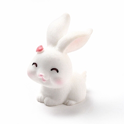 White Opaque Resin Cabochons, Rabbit, White, 33x19x29mm