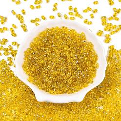 Золотистый Стеклянные бусины Пикассо, окрашенные распылением, арахис, золотые, 6x4x3 мм, отверстие : 1.2 мм, Около 4000 шт / фунт