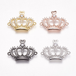 (52) Непрозрачная лаванда Латунные микро проложить кубических ссылки циркония, прозрачные, корона, разноцветные, 17.5x23.5x2.5 мм, отверстие : 1.5 мм