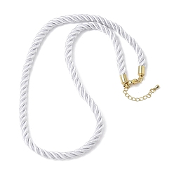 Белый 5мм нейлоновый витой шнур для изготовления ожерелий, с латунными наконечниками и 304 карабинами из нержавеющей стали, долговечный, стойки покрытие, золотые, белые, 17.72~18.90 дюйм (45~48 см)