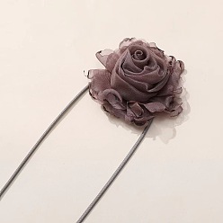 Розово-Коричневый 3d цветочные полиэстеровые ожерелья-чокеры для женщин, розово-коричневый, 62.99 дюйм (160 см)