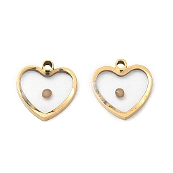 Heart 304 Stainless Steel Pendants, Golden, Heart Charms, 12x12x2mm, Hole: 1.4mm