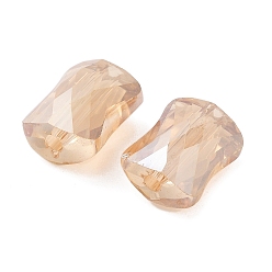 Бланшированный Миндаль Гальванические стеклянные бусины, AB цвет, граненая подушка, бланшированный миндаль, 10x8x6 мм, отверстие : 1.6 мм