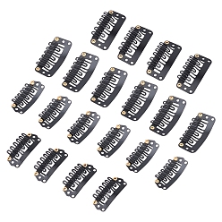Black Spray Painted Iron Snap Hair Clips, Black, 28x13.5mm, 33x16mm, 160pcs/box