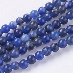 Sodalite Natural Sodalite Beads Strands, Round, 4mm, Hole: 1mm, about 48pcs/strand, 7.6 inch