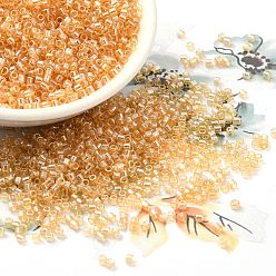 Sandy Brown Transparent Colours Luster Glass Seed Beads, Cylinder, Sandy Brown, 2x1.5mm, Hole: 0.9mm