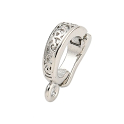 Платина Покрытие стойки латунь микро паве подвески из кубического циркония поручни, без кадмия и без свинца, долговечный, платина, 10.5x7x3 мм, отверстие : 0.5 мм