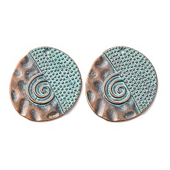Shell Shape Сплавочные подвески тибетского стиля, красная медь и зеленая патина, формы раковины, 27x25x1.5 мм, отверстие : 1.4 мм