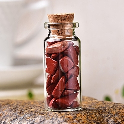 Красный Камень Стеклянные бутылки желающих, Рейки натуральный красный яшма дрифт-чип бусины внутри для изготовления ювелирных изделий своими руками украшения дома, 22x30 мм