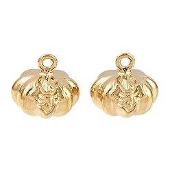 Настоящее золото 18K 304 прелести нержавеющей стали, тыквенные прелести, ионное покрытие (ip), реальный 18 k позолоченный, 10.5x11 мм, отверстие : 1.4 мм