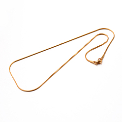 Golden Vacuum Plating 304 Stainless Steel Snake Chain Necklaces, Golden, 17.7 inch(45cm), 0.9mm