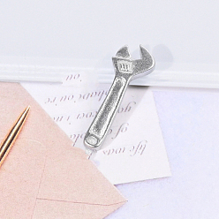Серебро 10шт. модель инструмента для ремонта смолы, аксессуары для кукольного домика с микро-ландшафтом, притворяясь опорными украшениями, гаечный ключ, серебряные, 27x10 мм