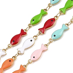 Настоящее золото 18K 304 эмалированные рыболовные цепи из нержавеющей стали, пайки, ионное покрытие (ip), без свинца, без кадмии и без никеля, реальный 18 k позолоченный, 14x4.5x2.5 мм