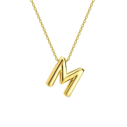 Letter M 304 тросовая цепочка из нержавеющей стали с подвесками в виде букв, Буква М, 17.72 дюйм (45 см)