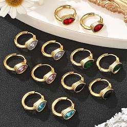 (52) Непрозрачная лаванда Серьги из 304 нержавеющей стали, ионное покрытие (ip), слеза, золотые, разноцветные, 16.5x18.5x8 мм