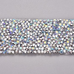 Klar ab Glitzerharz Hotfix Strass (Schmelzkleber auf der Rückseite), Strassbesatz, Kostüm-Zubehör, klar ab, 30.5x2.5 mm, 5 Hof / Rolle