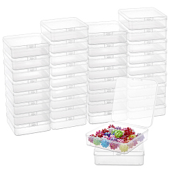Прозрачный 40Пластиковые контейнеры для шариков с откидной крышкой, квадратный, прозрачные, 9.5x9.5x2.8 см, Внутренний размер: 9x9x2.5 см