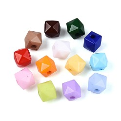 (52) Непрозрачная лаванда Непрозрачные акриловые бусины, кубические, граненые, разноцветные, 8x9x9 мм, отверстие : 2.2 мм, Около 1085 шт / 500 г