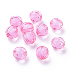 Ярко-Розовый Прозрачные акриловые бусины, бусина в бусине, круглые, тыква, ярко-розовый, 22 мм, отверстие : 3 мм, Около 100 шт / 500 г
