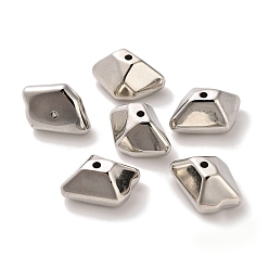 Платина CCB пластиковые шарики, четырехугольник, платина, 10x19x14 мм, отверстие : 1.7 мм