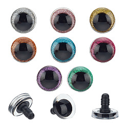 (52) Непрозрачная лаванда 32 наборы 8 цвета блестящие пластиковые глаза для кукол, с промывкой глаз, безопасные глаза, Чучела игрушечных глаз, полукруглый, разноцветные, 24.5x25.5 мм, 4 наборы / цвет