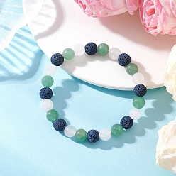 Смешанные камни Эластичные браслеты из натуральных смешанных драгоценных камней для мужчин и женщин, круглые, внутренний диаметр: 2-3/8 дюйм (5.9 см)