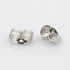 Stainless Steel Color 304 Stainless Steel Ear Nuts, Stainless Steel Color, 5x3.5x2mm, Hole: 0.8mm
