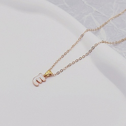 Letter E Ожерелья с подвесками из сплава и белой эмали, золотые, Письмо E, 17.72 дюйм (45 см)