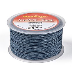 Сланцево-синий Плетеные нити нейлона, окрашенные, синевато-серый, 2.5 мм, около 10.93 ярдов (10 м) / рулон