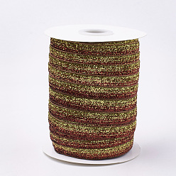 Разноцветный Блеск блеск ленты, лента из полиэстера и нейлона, красочный, 3/8 дюйм (9.5~10 мм), около 50 ярдов / рулон (45.72 м / рулон)