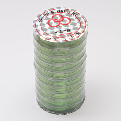 Green Yellow Flat Elastic Crystal String, Elastic Beading Thread, for Stretch Bracelet Making, Green Yellow, 0.8mm, about 10.93 yards(10m)/roll