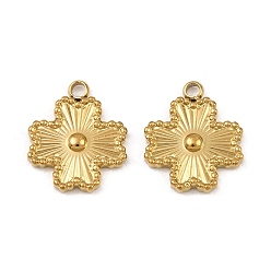Золотой 304 подвески из нержавеющей стали, клевер очарование, золотые, 16x13x2.5 мм, отверстие : 1.8 мм