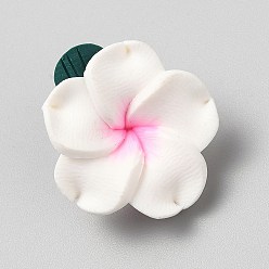 Белый Бусины из полимерной глины , цветок, белые, 10~13x21~26x21~26 мм, отверстие : 1.8 мм