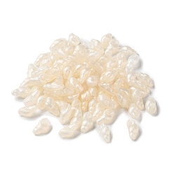 Beige Acrylic Beads, Shell Shape, Beige, 10.5x6x5mm, Hole: 1mm
