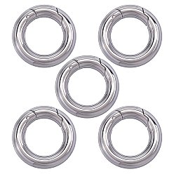 Stainless Steel Color 5Pcs 304 Stainless Steel Spring Gate Clasp Findings, Stainless Steel Color, 12x2.5mm, Inner Diameter: 7.5mm