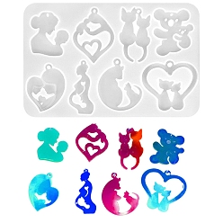 Белый Силиконовые формы для подвесок пищевого класса своими руками, формы для литья смолы, белые, 131x86x4 мм