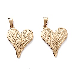 Золотой 304 подвески из нержавеющей стали, крыло, золотые, 34x28x4 мм, отверстие : 4.5x8 мм