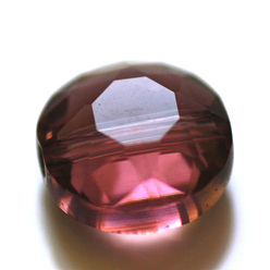 Фиолетовый Имитация Австрийские кристаллические шарики, класс AAA, граненые, плоско-круглые, фиолетовые, 12x6.5 мм, отверстие : 0.9~1 мм