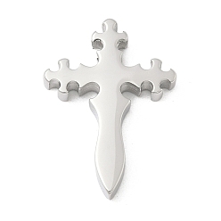 Нержавеющая Сталь Цвет 304 подвески из нержавеющей стали, крестик, цвет нержавеющей стали, 27.5x20x4.5 мм, отверстие : 3 мм