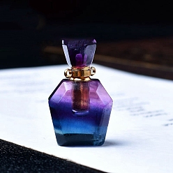 Флюорит Подвески в виде флаконов для духов из натурального флюорита, спа ароматерапия эфирное масло пустая бутылка подвески, 3.4x2 см